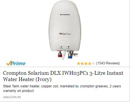 Comparometer's tweet photo. Flat 32% off @ Rs.2,669/-
Hurry! Order Now: https://t.co/FwephFIWkU
Limited period offer
#amazonindia #amazonin #onlineshoppingindia #lightningdeal #instantgeysers #waterheater #watergeyser #dealsoftheday #FridayFeeling #ChocolateDay #AbuDhabiIndia2018 #SayItWithSilk #SaveMoney https://t.co/nWKtvmG4EC