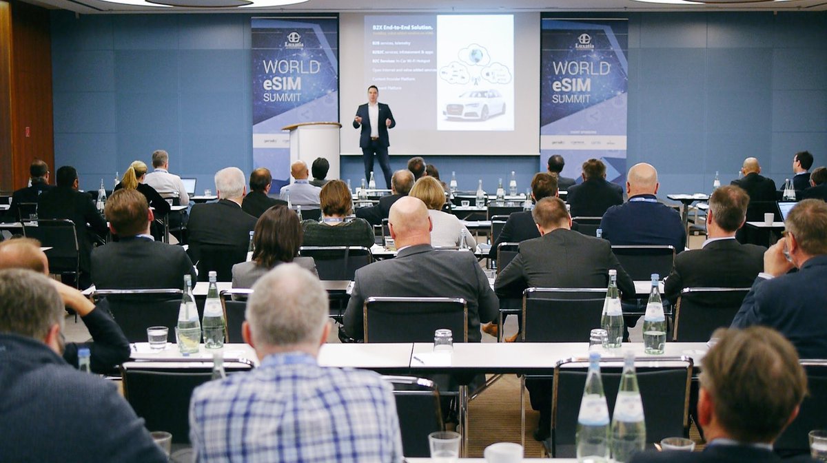Luxatia_intl's tweet photo. Manuel Finken @cubictelecom reviews #eSIM as business enabler for cars and M2M devices #WorldeSIM2018 https://t.co/tXfrkCKb0L