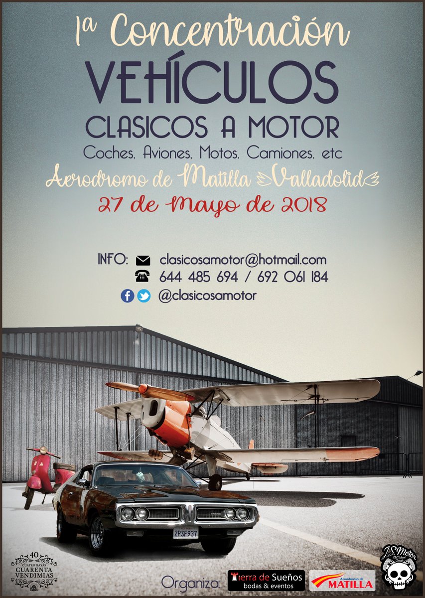 Coches, aviones, motos, furgonetas, camiones... donde más se puede ver a todos los clásicos juntos?? 🤔....🚙✈️🛵🚛

Solo aquí!!! La concentración de vehículos más completa y🔝🔝 de #Valladolid  y #CastillayLeon

#Vespa #lambretta #cochesclasicos #concentracion