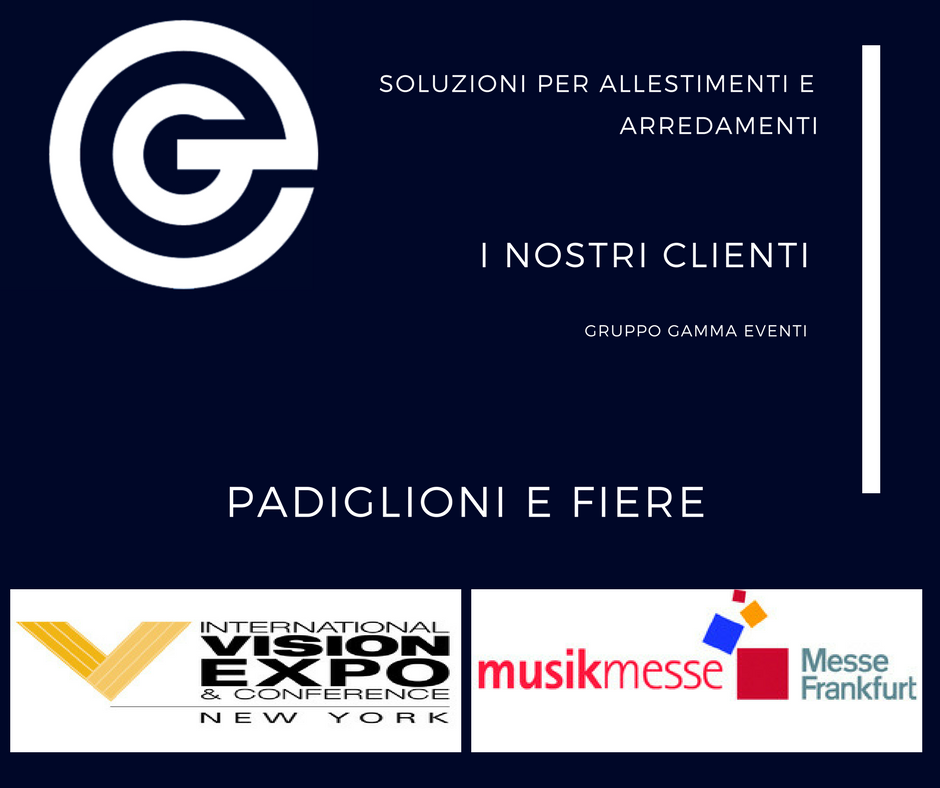 GammaEventi's tweet photo. Allestiamo #padiglioni e #fiere, tra i nostri clienti:
#VisionExpo&amp;Conference e #MusiKmesse https://t.co/C9qv5e2ElG