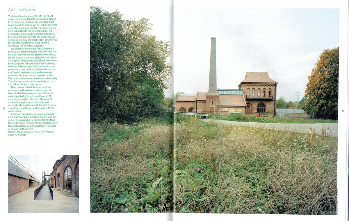 TALLengineers's tweet image. "Wild, post-industrial charm": @Entuitive's recently completed #WalthamstowWetlands profiled in the new issue of @ArchitectsJrnal with insight from #KinnearLandscapeArchitects, #WitherfordWatsonMann and @wfcouncil. On newsstands now, but here's a preview: