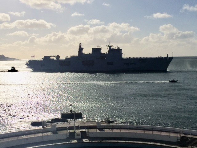 A final welcome home to HMS Ocean! we had the perfect view of the historic moment #hmsocean