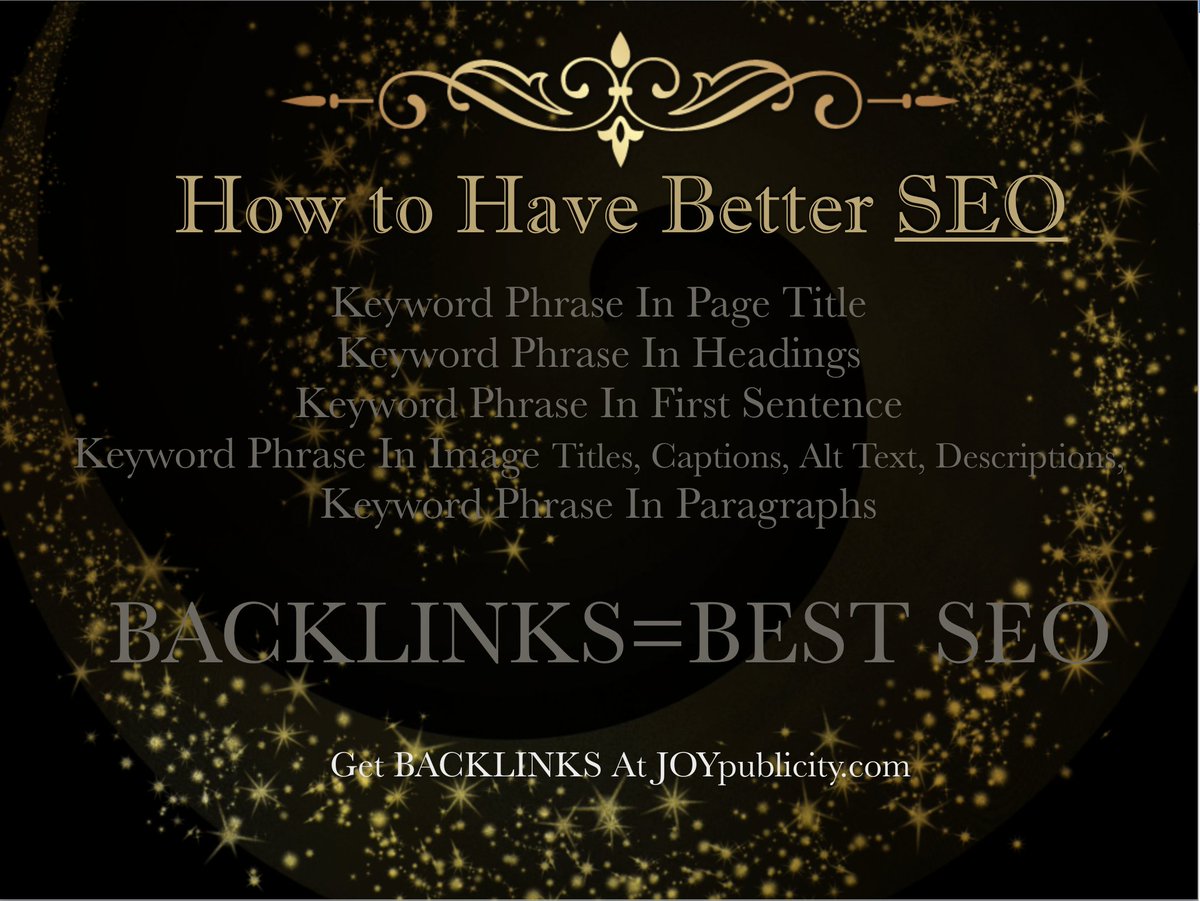 JoyADUs's tweet photo. 💛
How to Have Better SEO
Keyword Phrase In Page Title
Keyword Phrase In Headings
Keyword Phrase In First Sentence
Keyword Phrase In Image Titles...
Keyword Phrase In Paragraphs
BACKLINKS = BEST SEO
Get Backlinks at https://t.co/XuJ7OLal25 💛
#JoyTrain #HowtoHaveBetter™ https://t.co/yx38gkgJ8S