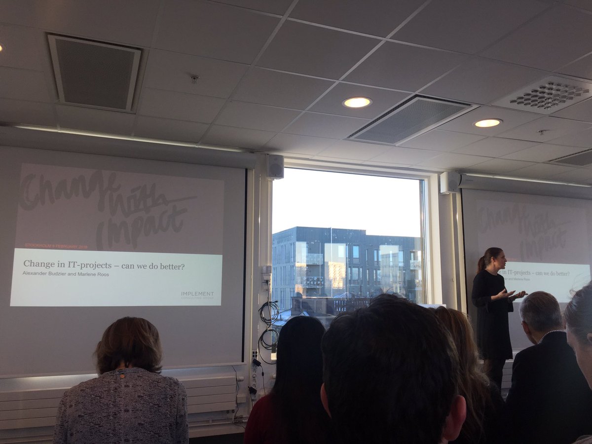 HasseMalmstr's tweet photo. Change in IT-Project -- can we do better? Förmiddags seminarium hos Implement. https://t.co/otDdUcHvJs