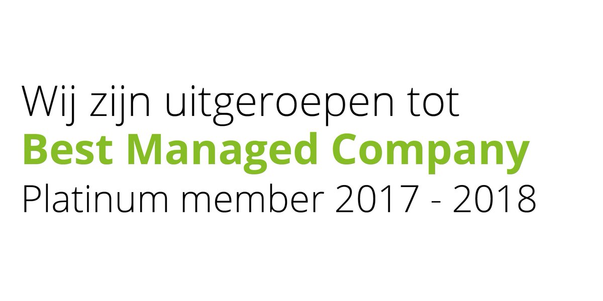 Mooi nieuws om de vrijdag mee te beginnen: <a href="/Munckhof/">Munckhof</a> opnieuw Best Managed Company. munckhof.nl/nieuws/unieke-… #bestmanagedcompany #trots