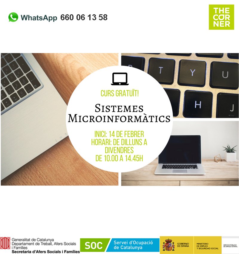 montsemiol's tweet photo. Curso #gratuito #Sistemas #Microinformáticos.  Certificado de profesionalidad con prácticas en @CentreTheCorner #Ultimasplazas https://t.co/M1MEtN7yf8