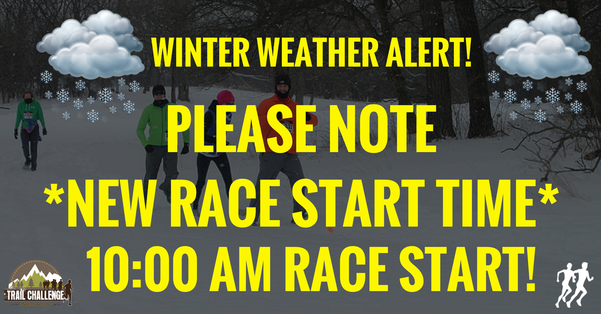 UniversalSole's tweet photo. DUE TO THE RECENT SNOWFALL, WE HAVE DECIDED TO PUSH OUR RACE START ON FEB 10TH TO 10:00AM TO ACCOMMODATE INCREASED TRAVEL TIMES TO THE RACE SITE! AS YOU TRAVEL TO OUR RACE, PLEASE BE CAREFUL ON THE ROADWAYS AND TRAVEL WITH CARE & CAUTION! #runchi #chicago #alwaystrail https://t.co/Du8RqWtYFN