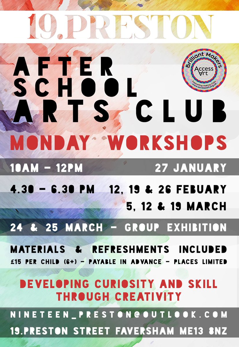 Do you know some brilliant mini makers and creators? Our neighbours, <a href="/NineteenPreston/">19.Preston</a> are currently hosting a series of after school workshops. 'Developing curiosity and skill through creativity'. Contact them for more info.