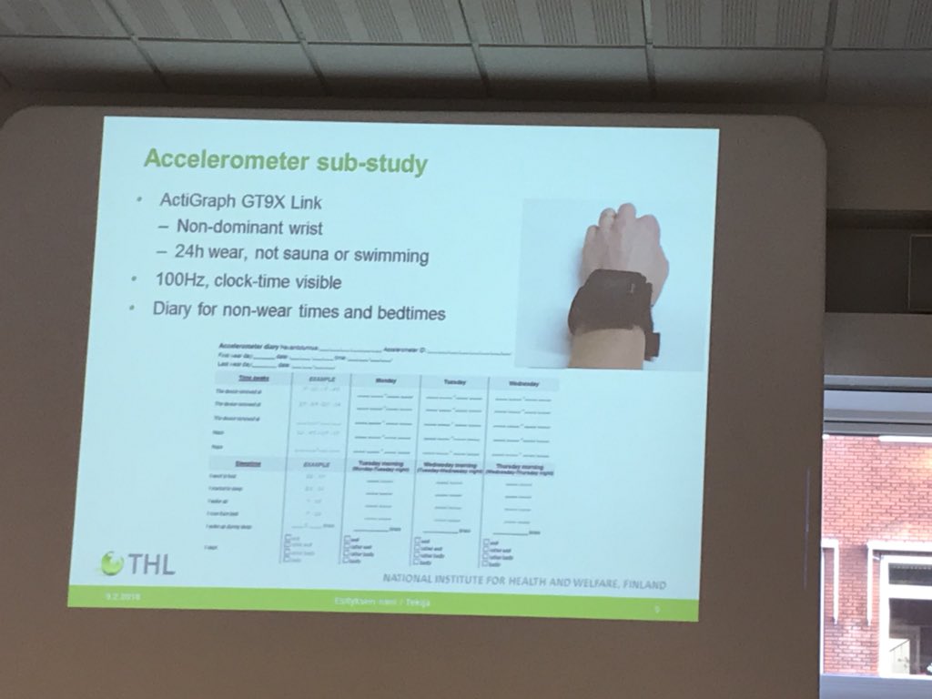 Heini Wennman <a href="/HeiniWennman/">Heini Wennman</a> presenting preliminary results from the FinHealth 2017 - accelerometer sub-study #norsemPA