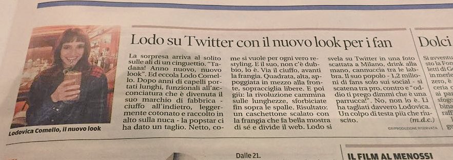 lodocomello's tweet photo. Addirittura sul Messaggero 🤣🤣🤣 💇🏻‍♀️ https://t.co/mergTozAdU