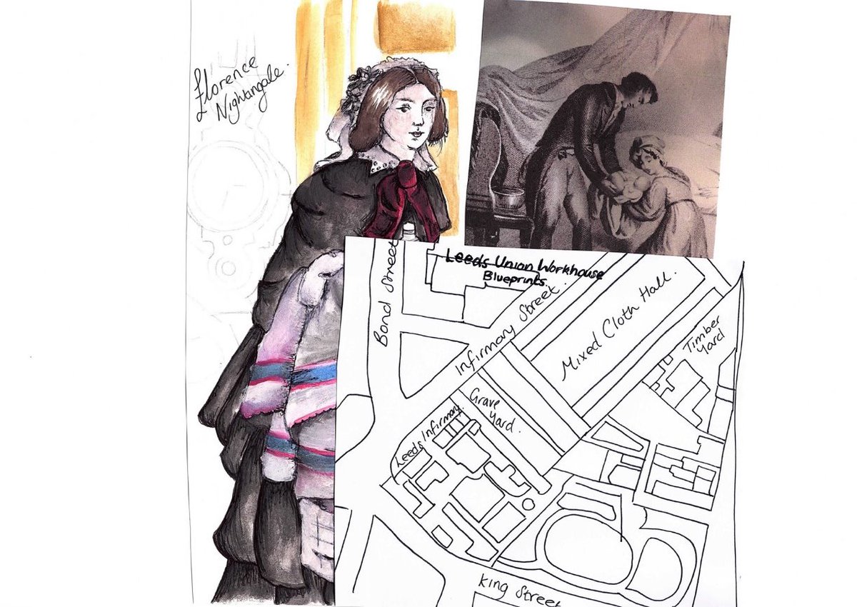 TheDigital19thC's tweet photo. Sketches &amp; photos by Olivia Gordon for @TheDigital19thC relating to her project @HistoryatHud on @thackraymuseum in its former life as Leeds Union Workhouse https://t.co/Aq3uzxFgJt