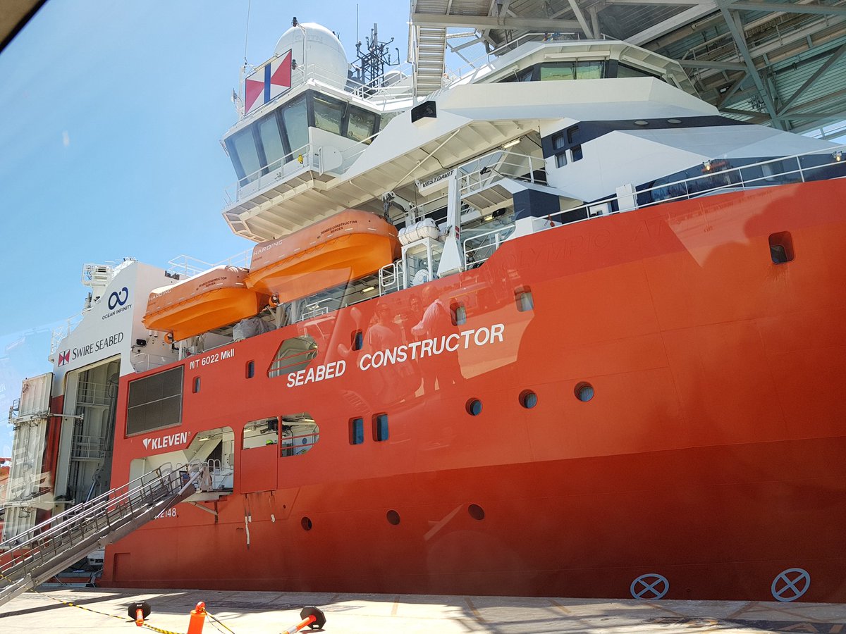 AzharDGCA's tweet photo. We visited Seabed Constructor at Frementle Port today and had fruitful meeting with Ocean Infinity / ATSB onboard the vessel. https://t.co/QYiYL4kWzJ