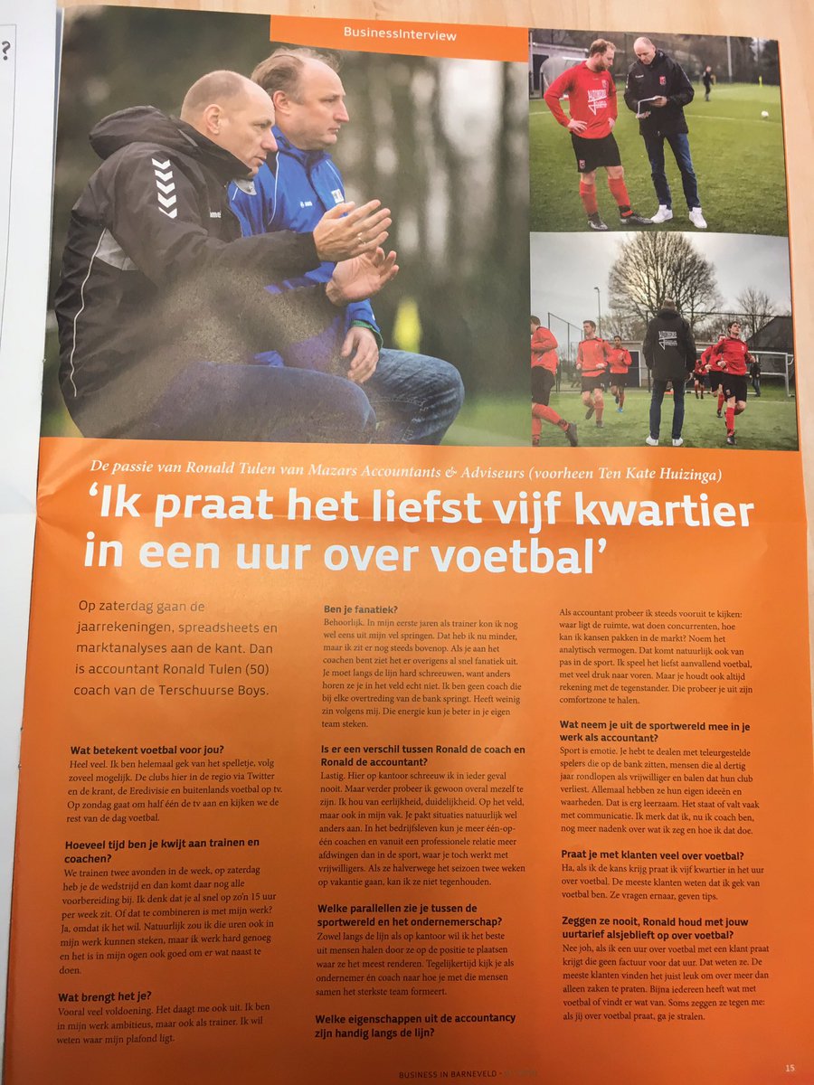 RonaldTulen's tweet photo. Mooi interview in @businessinbveld over #passie #bedankt https://t.co/NBZseAd7hJ