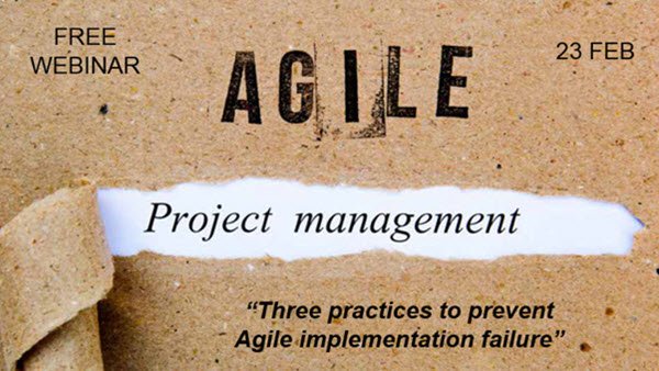 APMG_Inter's tweet image. “Three practices to prevent Agile implementation failure”. Join us for a free webinar on 23 February with our partners @Snap_Tech_Int and discover the secrets to successful Agile projects & programmes → ow.ly/synJ30iiBaC