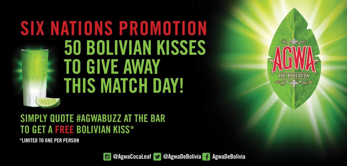 AgwaDeBolivia's tweet photo. All day this Saturday @slug_richmond 

#agwa #agwabuzz #SixNations #Rugby #freegiveaway https://t.co/C08Ztm9ynC