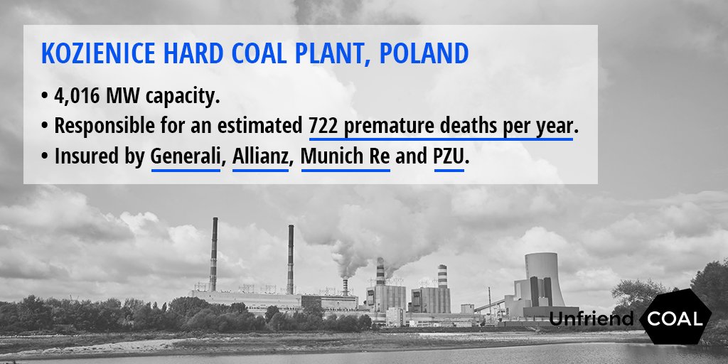 InsOurFuture's tweet photo. New data finds @GENERALI, @Allianz and @MunichRe are insuring Europe’s dirtiest #coal industry. Kozienice is one of the worst. #UnfriendCoal https://t.co/fZN65IRAXw