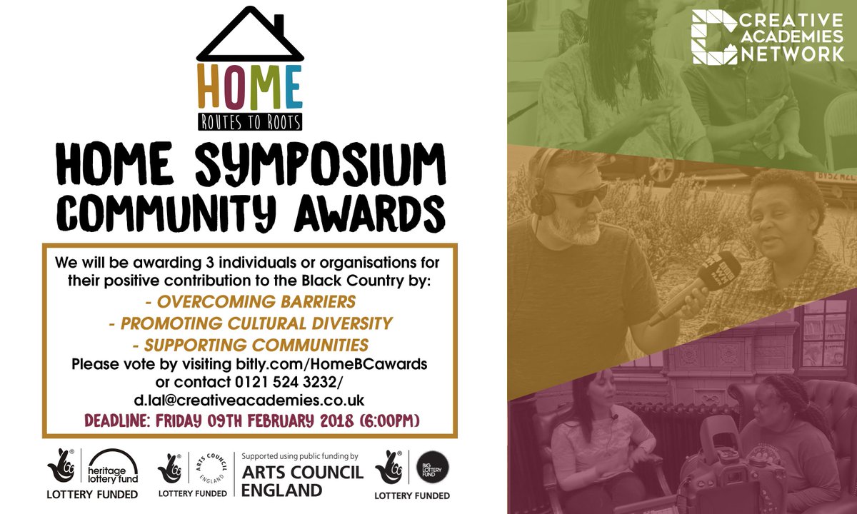 pbcanofficial's tweet photo. Today is the DEADLINE for our HOME Community Award nominations! Visit https://t.co/wUX3w7L8Fk & complete our short form to vote! #HomeBC @sandwellcouncil @SHAPESandwell @SWPartnerships @CreativeBCuk @YMCA_BC @sandwellcollege @BWATIPTON @q3langley @YCadvocacy @Arts_Sandwell https://t.co/jNVkie9VFw