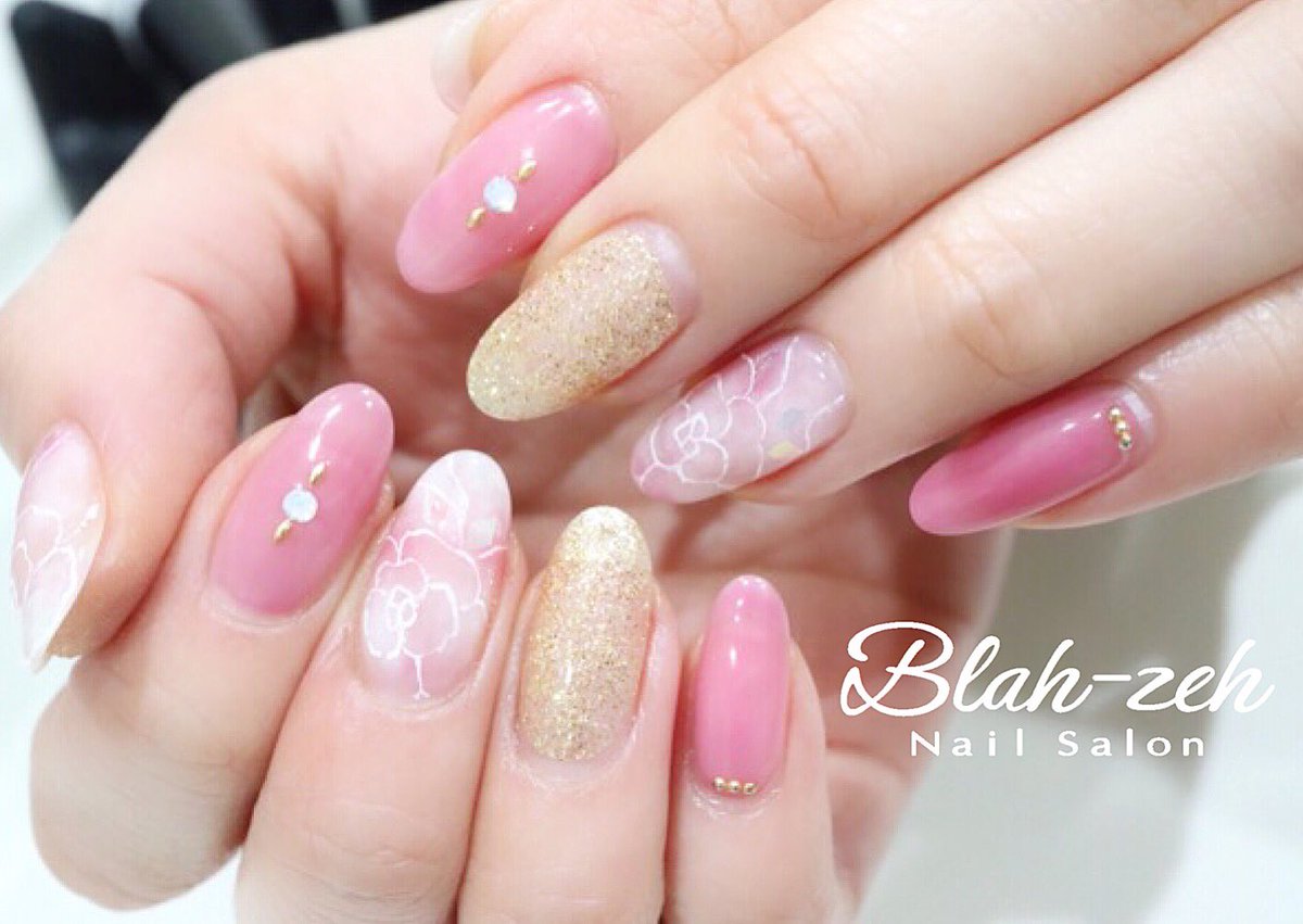 Blah Zeh Nail Salon School 春のフラワーネイル 春ネイル フラワーネイル タイダイネイル ピンクネイル ラメネイル ハートネイル オフィスネイル シンプルネイル 錦糸町ネイルサロン 錦糸町ネイル 錦糸町フット 錦糸町ジェル ネイル ブラゼ