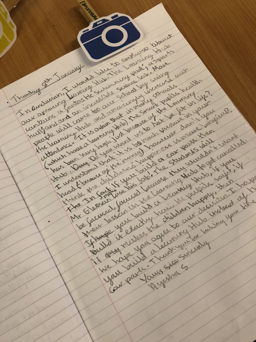ElmWoodHead's tweet photo. Our first piece of work worthy of a #selfie Wow! Great conclusion Ayesha @BCPS_MrsG @BCPS2G https://t.co/PS58VEDfDu