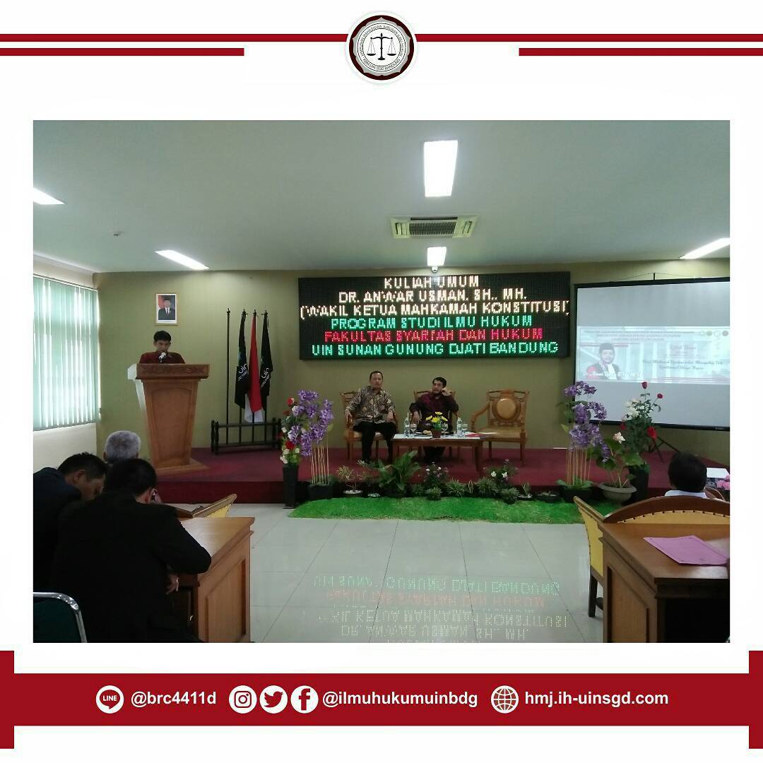 ilmuhukumuinbdg's tweet photo. [PERS LIVE REPORT]

Kuliah Umum bersama Dr. Anwar Usman, S.H., M.H. (Wakil Ketua Mahkamah Konstitusi). Prodi Ilmu Hukum Fakultas Syariah dan Hukum, UIN Sunan Gunung Djati Bandung.

HMJ IH 2017 - 2018
KABINET PERSATUAN
__________________
Satu Hukum Hukum Bersatu !
#infokampus https://t.co/IUJsisojQU
