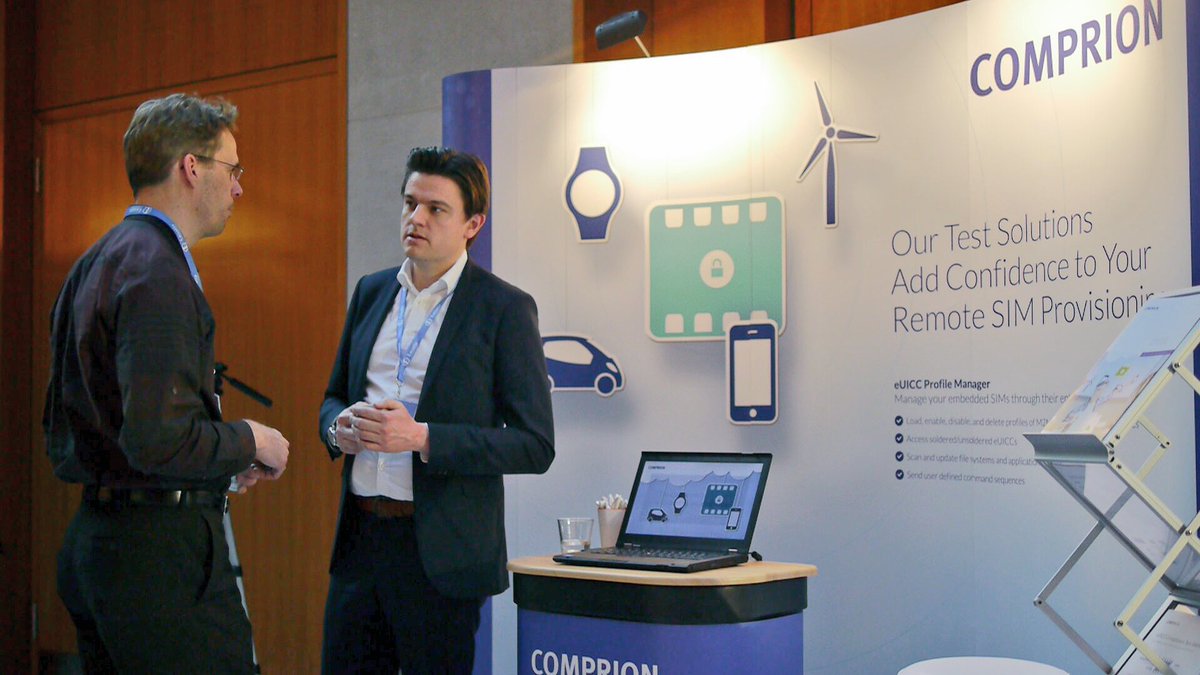 Luxatia_intl's tweet photo. Our Platinum Sponsor @COMPRION is showcasing their products at their stand at the #WorldeSIM2018 summit today ! Stop by their stand to network &amp; find out more about their #eSim innovations https://t.co/V5l3rDUBEu