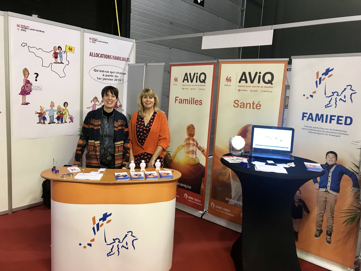 FAMIFED's tweet photo. Vous avez des questions sur le nouveau système d’#allocationsfamiliales ? Les collaboratrices de #FAMIFED répondent à toutes vos questions au #SalonDesMandataires qui se déroule en ce moment au @wex_be https://t.co/QrBdrE0wz1
