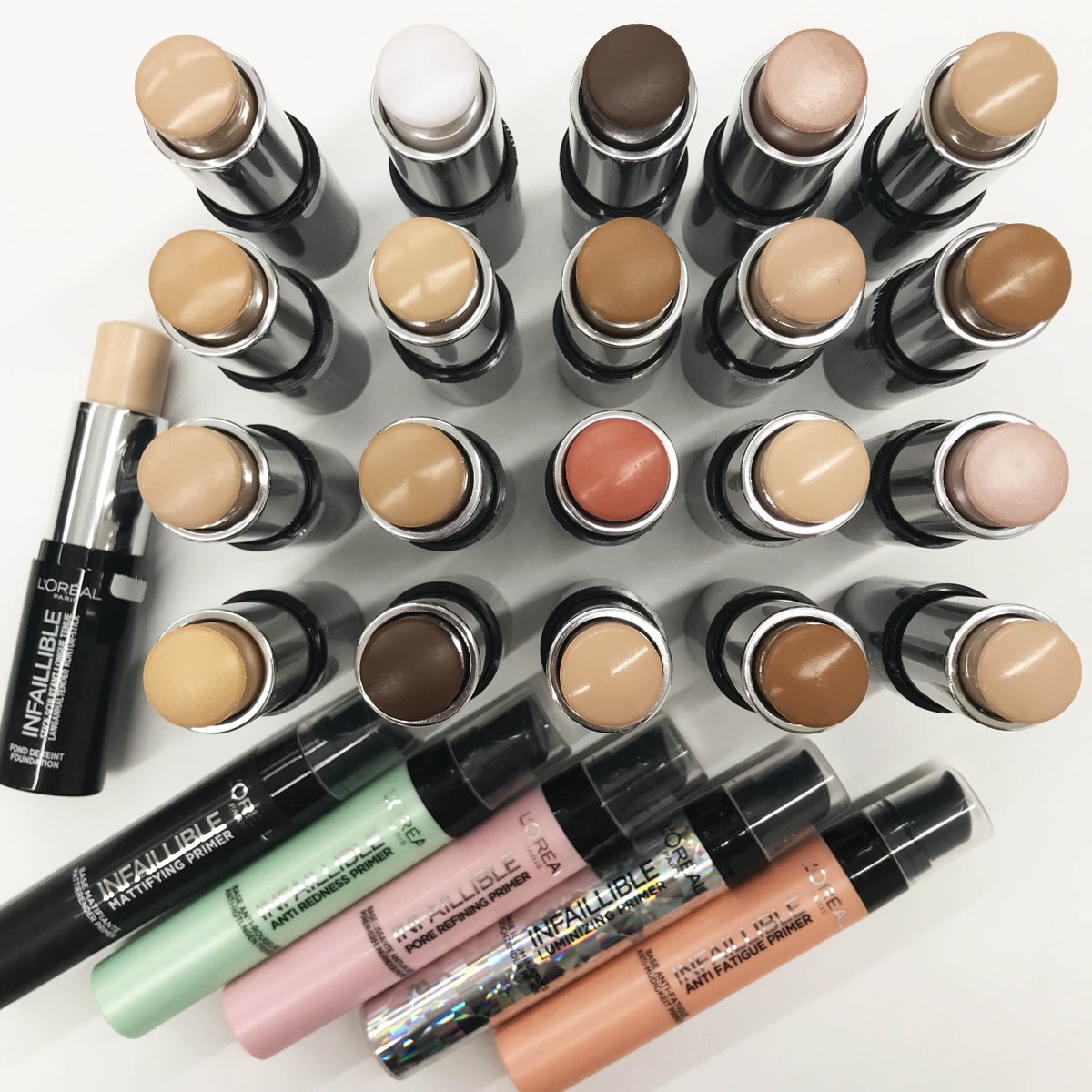 superdrug's tweet image. To celebrate the launch of @LOrealParisUK Shot It, Shape It, Strobe It, we are giving away 3 full sets of the Infallible Sticks &amp;amp; Primers! RT &amp;amp; follow us 2 #WIN, competition ends 10/02/18 at 23:59. Ts&amp;amp;Cs apply, please see bio 💋 #fridayfreebie