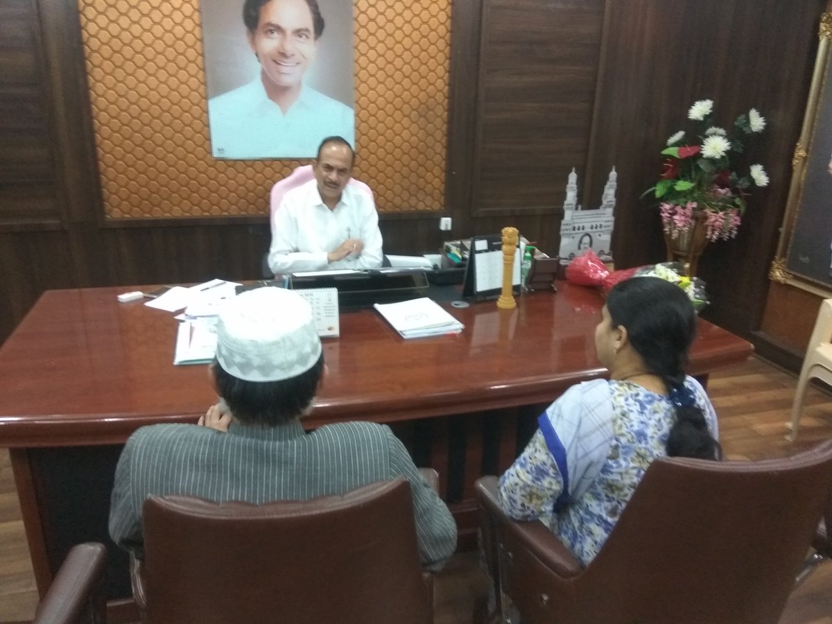 Respected members of TSPSC Mr.Mateenuddin Quadri and Chandravati garu have called on me to know about my health condition.And also discussed the functioning of service commission.