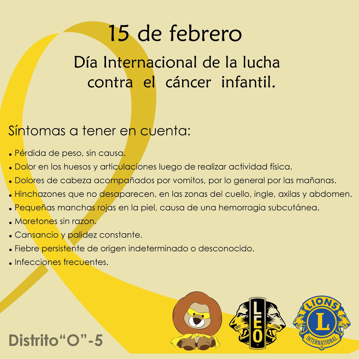 lucero_braian's tweet photo. Los Leos y Leónes lanzamos una campaña de concientizacion y nos sumamos a la lucha contra el cáncer infantil. 
Si nos informamos, vamos a poder prevenirla o ayudar a los chicos que la padecen!!! 
#leoismo #leoclub  #lionsclub #cancerinfantil #dia1 #distritoo5 https://t.co/Ihu11afIjk