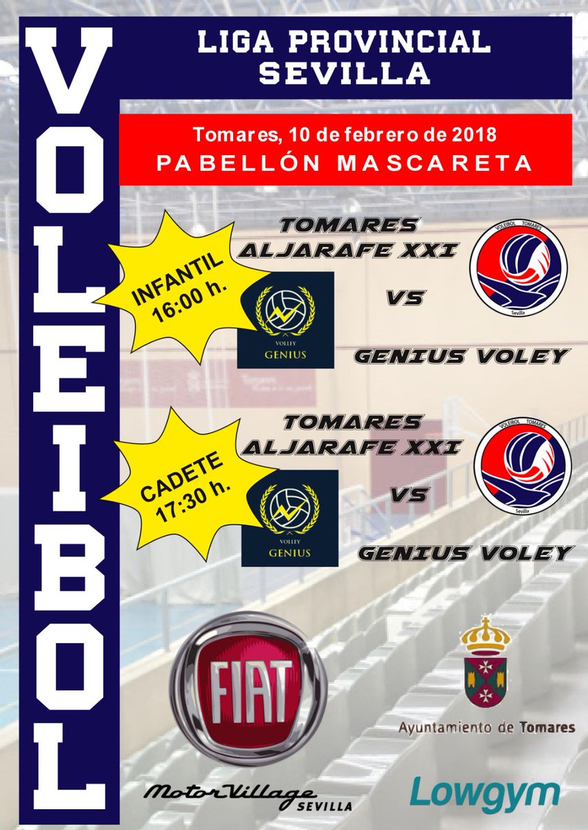 tomaresvoley's tweet photo. Próximos encuentros para el fin de semana
#SEGUIMOS
#somosvoleiboltomares
#FIAT
#lowgymtomares
#esaventura https://t.co/ZCFVDlQvI3