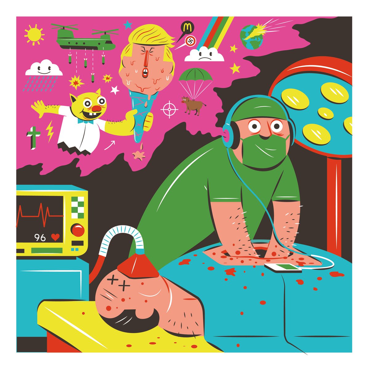 #Illustration I did for <a href="/BuzzFeedUK/">BuzzFeed UK</a> about podcasts at work. #trump via @itstimlane <a href="/scottygb/">Scott Bryan</a>