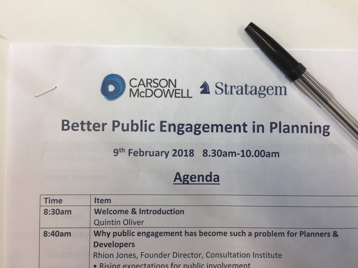 We attended an informative seminar this morning about public engagement in planning! Thanks to <a href="/carsonmcdowell/">Carson McDowell</a> <a href="/TCInews/">The Consultation Institute (tCI)</a> <a href="/TCIEngagement/">TCI Engagement</a> @EthosEngagement <a href="/RhionJones/">Rhion Jones</a> <a href="/Penny_Norton/">Penny Norton</a> <a href="/tensquarehotel/">Ten Square Hotel, Belfast</a> #PublicConsultation #Planning #Belfast