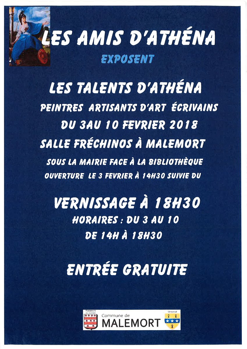 VilledeMalemort's tweet image. Ce we à #Malemort :
ven 19h, tournoi de #Squash aux Escures ⚫️
sam 10h-18h30, expo des Amis d’Athéna à Fréchinos 🎨
sam 14h, présentation des Chars du @cfmalemort aux Châtaigniers 🤡
sam 20h30, loto de @MalemortXV halle Brassens #Brive 🔢
dim 15h, @MalemortXV/#Puilboreau 🏉