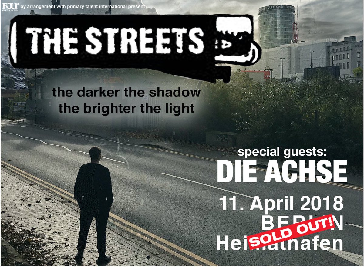FOURARTISTS's tweet photo. #DieAchse sind als Special Guest für #TheStreets am 11.04.2018 im Heimathafen Berlin bestätigt. https://t.co/DPCUI6oxVE