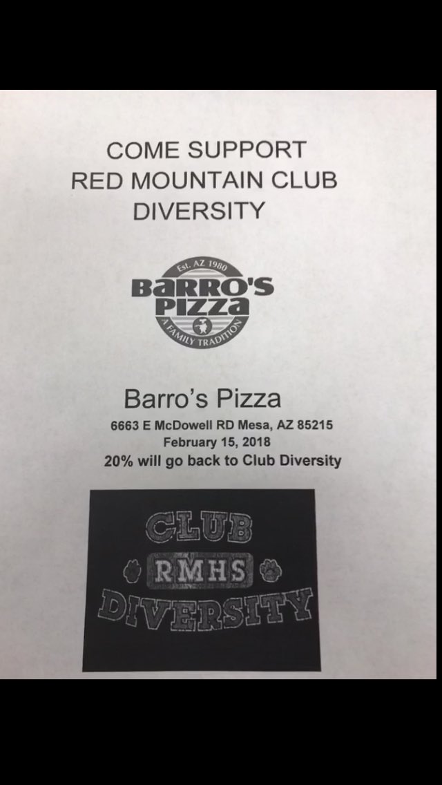 We are having a fundraiser night at Barros Pizza next Thursday February 15th!! Please come and support the club!🐾