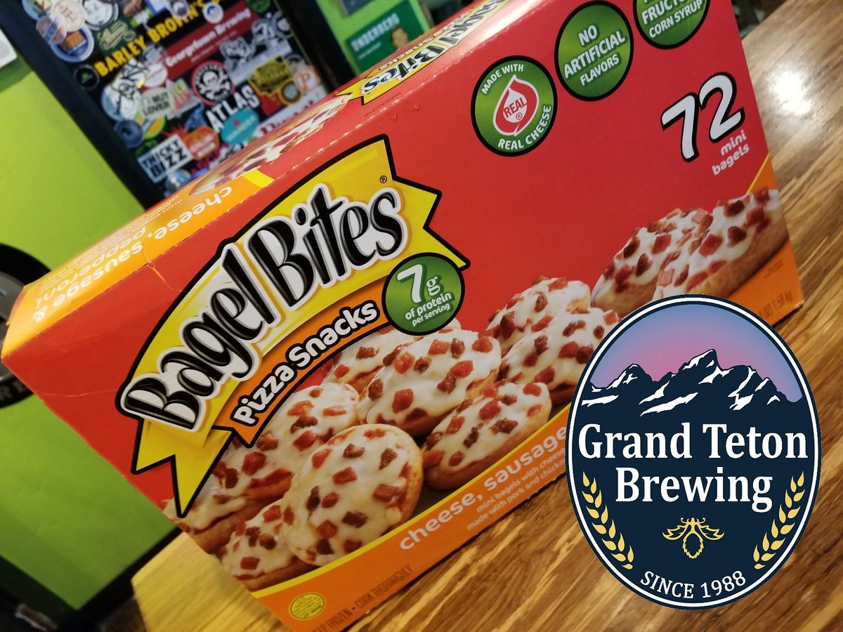 Come celebrate #nationalpizzaday &amp; #nationalbagelday with us and our pals from <a href="/GrandTetonBrew/">Grand Teton Brewing</a> tonight at 6pm!! Bagel Bites included 🍕