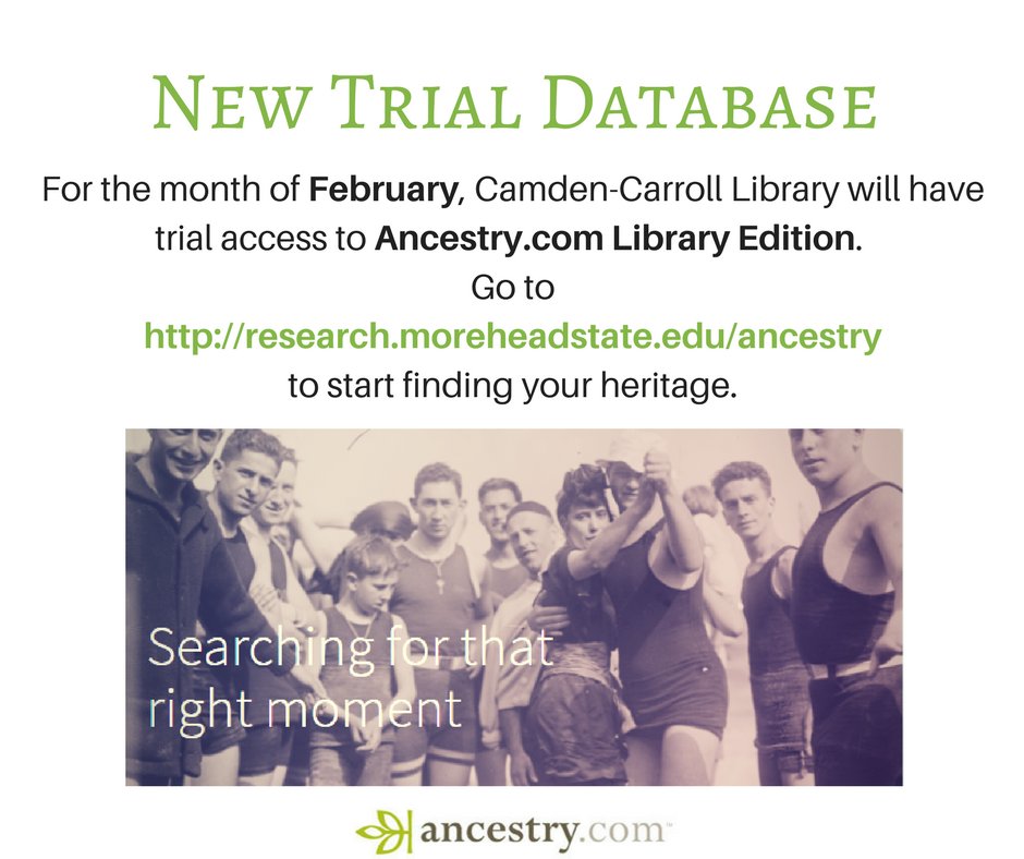 We've got trial access to Ancestry.com Library Edition! Visit research.moreheadstate.edu/ancestry to begin your search. #Findyourhistory #BlackHistoryMonth #ancestry