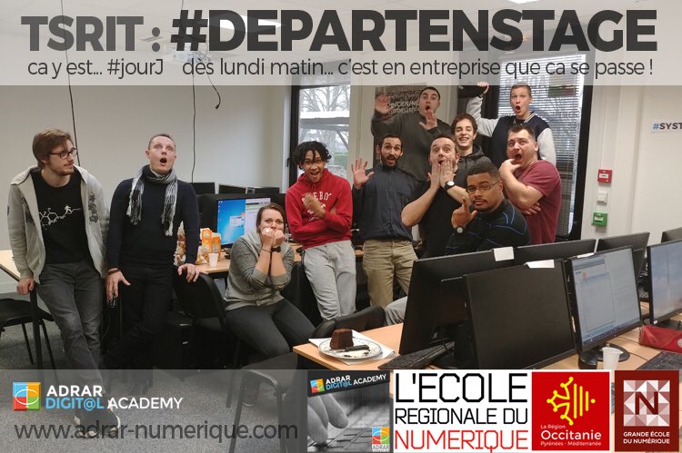 Adrar_Numerique's tweet photo. Le #jourJ arrive... dès lundi nos #TSRIT partent en stage en entreprise 😅😎✌🏼 en #occitanie et pour certains beaucoup plus loin 😉😀🚀  #sysadmin #tssi #tsrit #reseauxtelecoms #numerique 👋🏻 a très bientôt 👨🏻‍💻👩‍💻 https://t.co/FacEhr3AzA