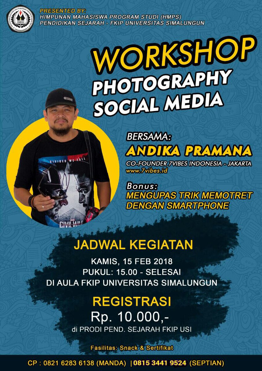 vvi217's tweet photo. Yuk gabung dengan kita di WORKSHOP PHOTOGRAPHY SOCIAL MEDIA , 📸📸 😍 kita bisa menggunakan kamera sematfone lebih canggi lagi , 📸🤩 yuk gabung .jika berminat hubungi Cp yang tertera . Terimakasi 😊🤩📸 #universitasSimalungun #siantar https://t.co/Ljo5ExkeM6