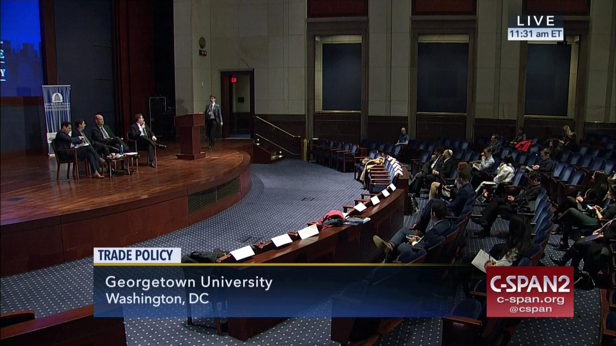 cspan's tweet photo. Discussion on Free Trade, @mccourtschool hosts – LIVE on C-SPAN2 https://t.co/gkURZi7Q7A #GUFreeTrade https://t.co/nRZN0Kd7nh
