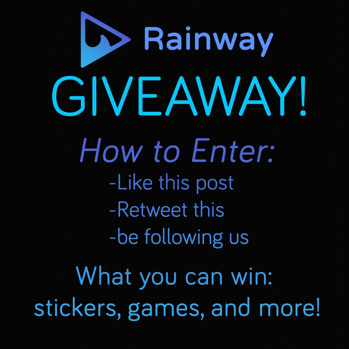 RainwayApp's tweet photo. Are you ready to kick off the weekend? Now is your chance to win $100 in games that you get to pick and a first look at something cool! Like, share &amp; follow us and every hour of gameplay you play this weekend via Rainway will give you more entry tickets.

Winner chosen on 2/12! https://t.co/bKRhafV9yt