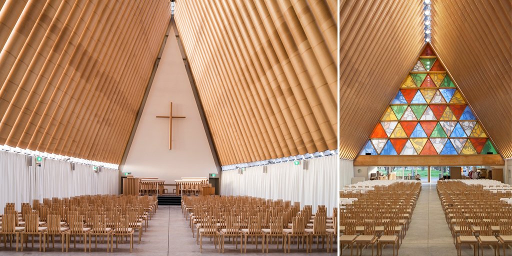 Buildings of Influence No. 8: The #CardboardCathedral in Christchurch, New Zealand by #ShigeruBan, for its unconventional materiality and simplicity