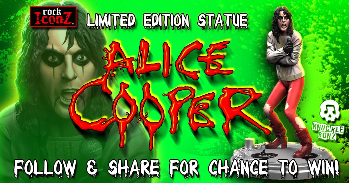 GIVEAWAY TIME! KnuckleBonz is giving away exclusively hand-painted &amp; licensed Alice Cooper Rock Iconz Collectible

FOLLOW us and RETWEET this photo for a chance to win. Winner will be drawn &amp; announced on Feb 28
 
Rock Hard, Collect Harder! knucklebonz.com

#AliceCooper