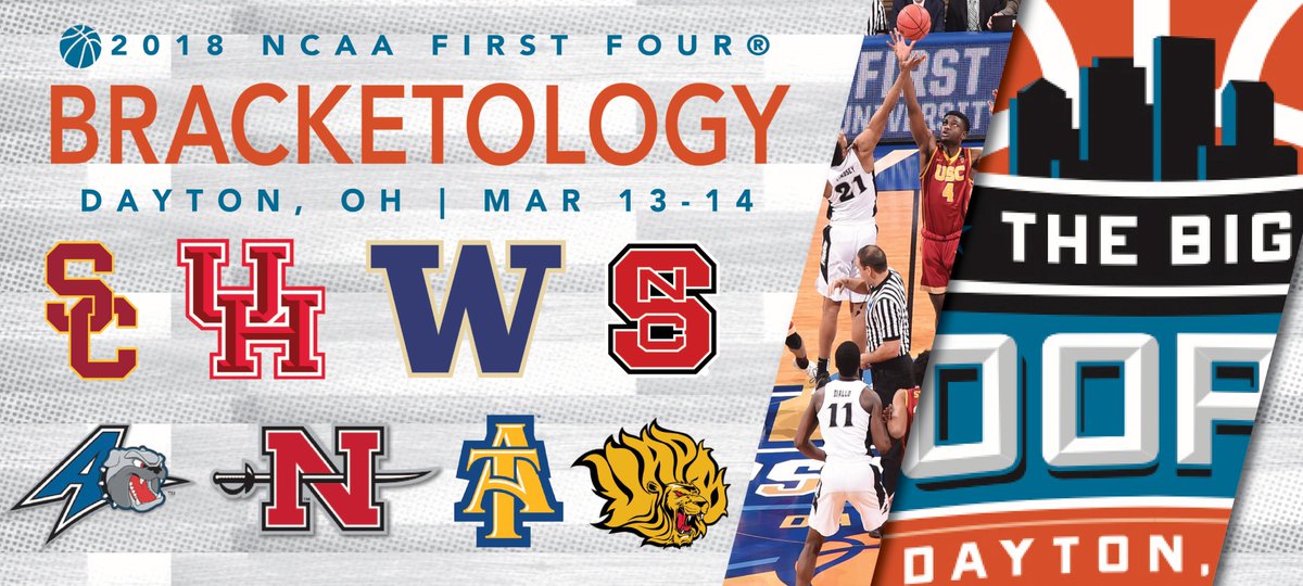 DaytonHoopla's tweet photo. #FirstFourFridays: Every year of the #FirstFour a team ahs advanced to the Rd. of 32. Who will it be this year? It could be any of @ESPNLunardi latest #Bracketology picks!
https://t.co/3k7RqwqpST https://t.co/K3voPxPBzr