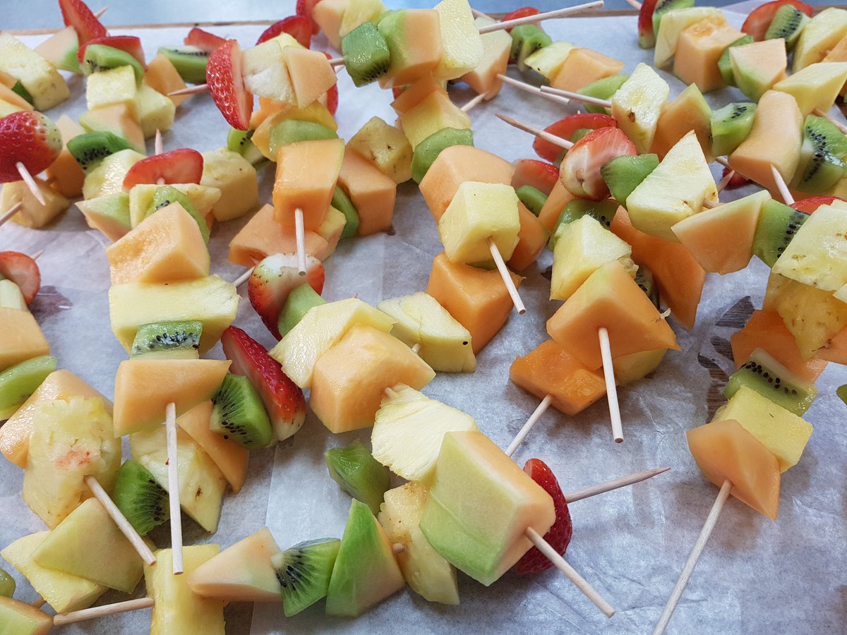 CASFchartwells's tweet photo. This weeks fresh fruit Friday being served at Churchill Academy is a mix  of pineapple, orange melon, kiwi and strawberry. https://t.co/2CFfwLOF9v