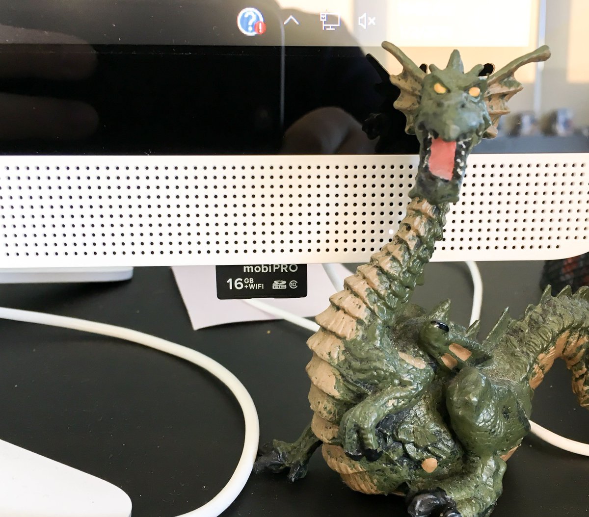 FusingMarketing's tweet photo. Every dragon protects its treasure, and Fred here is no different. #OfficeLife #DeskStuff #FusingMarketing https://t.co/oBLdkuJSPS