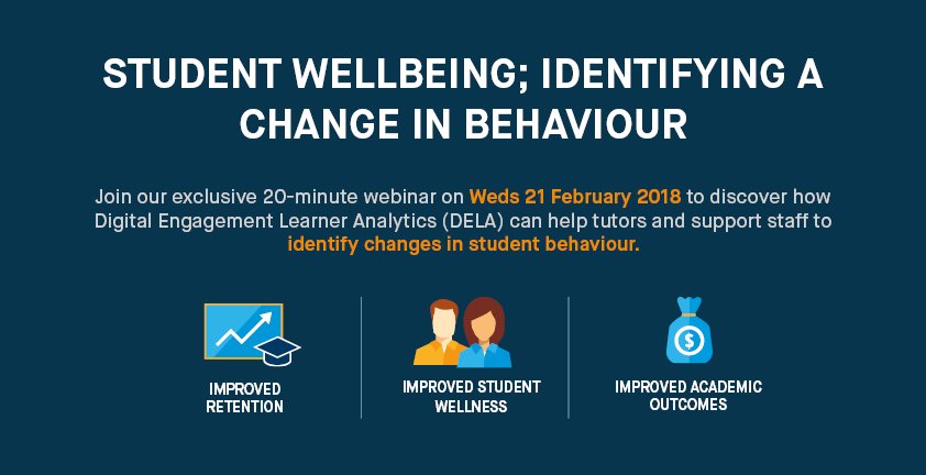 SolutionpathEDU's tweet image. Join our 20-min Webinar on Student Wellbeing – Identifying Changes in Behaviour. 21 Feb @ 12.15pm #LearnerAnalytics bit.ly/2ER6nQe