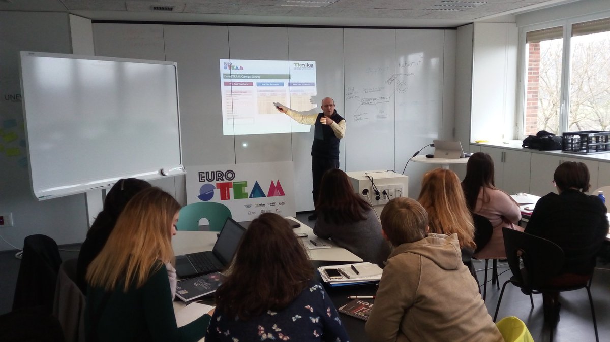 Int_Tknika's tweet photo. Otsailaren 8 eta 9 artean @EuroSTEAM_eu proiektuaren #ErasmusPlus laugarren bilera @tknika |n izan da. https://t.co/CDuSdtFqFm