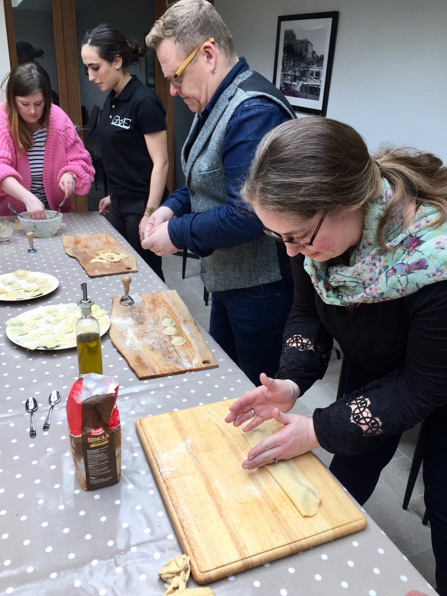 travellovinfam's tweet photo. Shop bought 'fresh' pasta will never be the same again! Thanks @BookingsForYou #BFYmasterclass #bfyxcountryrelais You look hard at work @havekidscantrav Laura and Cameron! https://t.co/tw2DyMNQ8k
