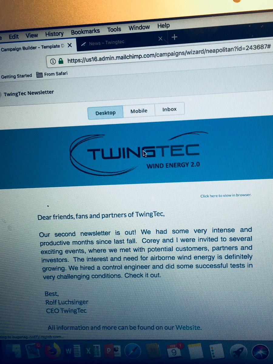 urneum's tweet photo. Revolutionizing the use of #windenergy - check out #twingtec #newsletter https://t.co/jn88cVLUvD #mailchimp #Sustainability #innovation #energy #windenergy2.0 @TwingTec #drone #technology https://t.co/6oazDe4fx3